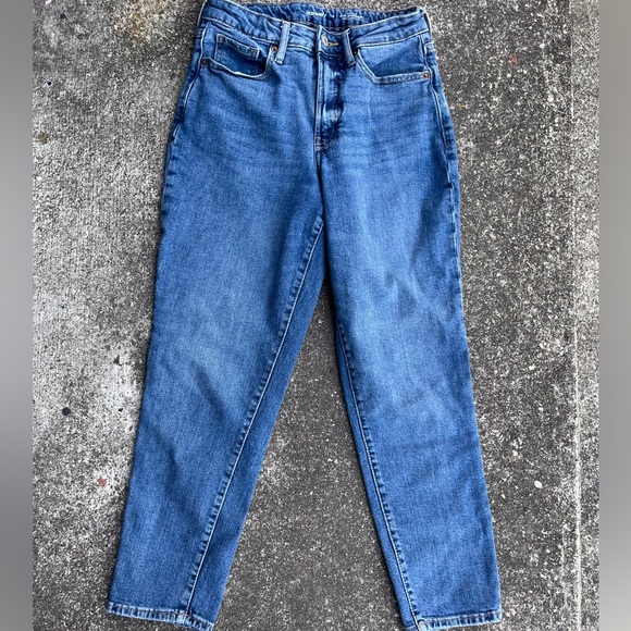 Old Navy Women 4 Jean High-Rise Straight OG Loose Secret Smooth Pocket Blue Wash - Picture 3 of 8